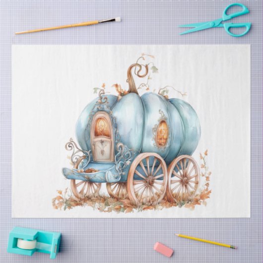 Decoupage  magische pompoen vervoer tissuepapier (Craft)