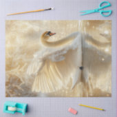 Decoupage magische scène zwaan in het meer tissuepapier (Craft)