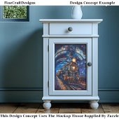 Decoupage Magische Steampunk Trein Faux Mozaïek 06 Tissuepapier