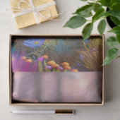 Decoupage magische tuin van roze paddestoelen tissuepapier (Geschenk)