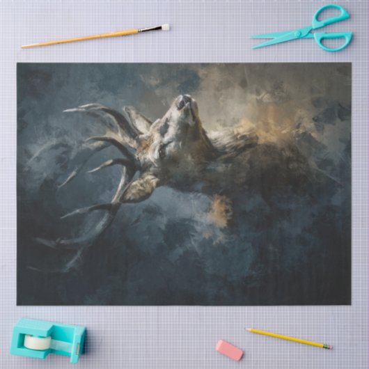 Decoupage Majestic 9 Point Deer Antlers Tissuepapier (Craft)