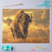 Decoupage Majestic Bison Standing Field of Grass Tissuepapier (Craft)