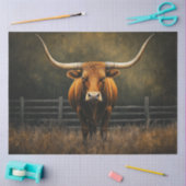 Decoupage Majestic Brown Longhorn Steer in het vel Tissuepapier (Craft)