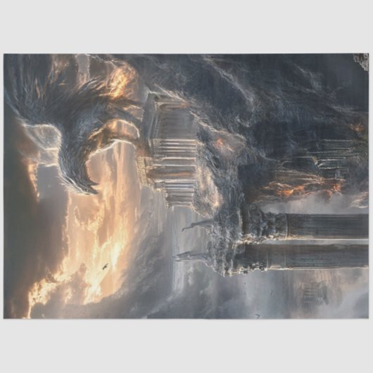 Decoupage Majestic Creature in de Romeinse archite Tissuepapier (Voorkant)