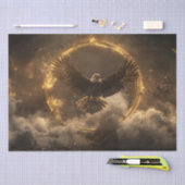 Decoupage Majestic Eagle Golden Ring Vliegen Tissuepapier (Craft)