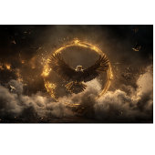 Decoupage Majestic Eagle Golden Ring Vliegen Tissuepapier