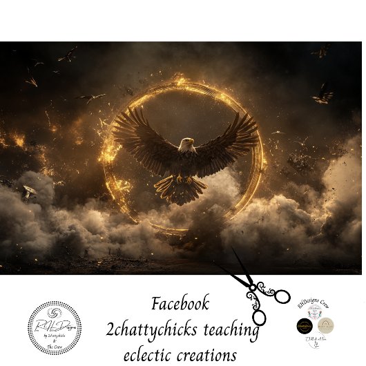 Decoupage Majestic Eagle Golden Ring Vliegen Tissuepapier