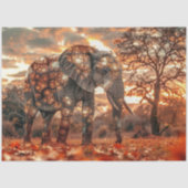 Decoupage Majestic Elephant Mooie Verlichting Tissuepapier (Voorkant)