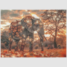 Decoupage Majestic Elephant Mooie Verlichting