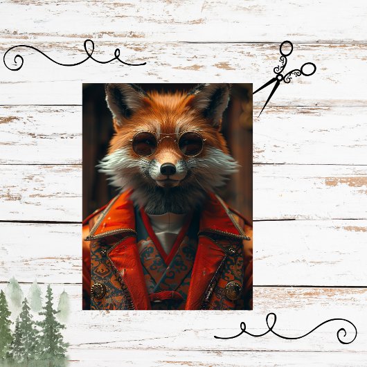 Decoupage Majestic Fox Regal Flair Tissuepapier