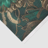 Decoupage Majestic Lady Jurk in Groene Masquerade Tissuepapier (Detail)