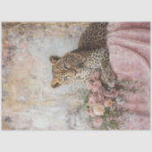 Decoupage Majestic Leopard Boeket Bloemen Couch Tissuepapier (Voorkant)