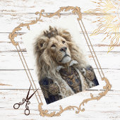 Decoupage Majestic Lion King Regal Design Jeweled Tissuepapier