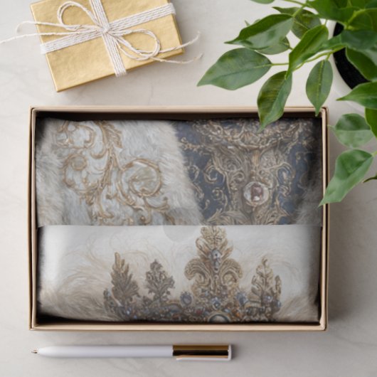 Decoupage Majestic Lion King Regal Design Jeweled Tissuepapier (Geschenk)