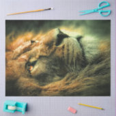Decoupage Majestic Lion Profiel Gouden Glans Tissuepapier (Craft)