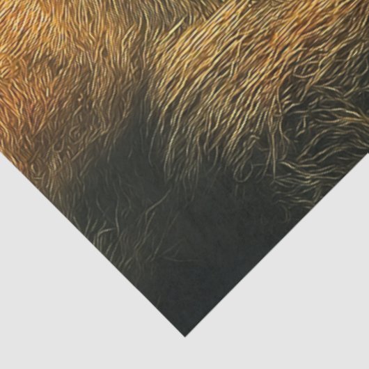 Decoupage Majestic Lion Profiel Gouden Glans Tissuepapier (Detail)