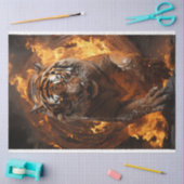 Decoupage Majestic Wildlife Tiger Fire Art Tissuepapier (Craft)