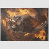 Decoupage Majestic Wildlife Tiger Fire Art Tissuepapier (Voorkant)