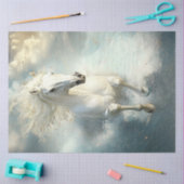 Decoupage Majestic Witte Paard Galloping Oceaan Tissuepapier (Craft)