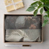 Decoupage Majestic Witte Paard Veld van Bloemen Tissuepapier (Geschenk)