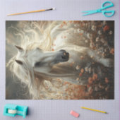 Decoupage Majestic Witte Paard Veld van Bloemen Tissuepapier (Craft)