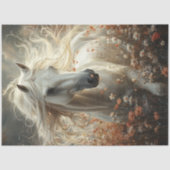 Decoupage Majestic Witte Paard Veld van Bloemen Tissuepapier (Voorkant)