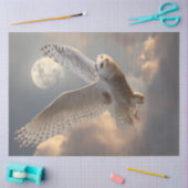 Decoupage Majestic Witte Uil Vliegende Maan Tissuepapier (Craft)