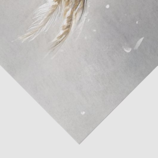 Decoupage Majestic Witte Uil Zwaard & Schild Tissuepapier (Detail)