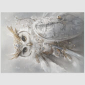 Decoupage Majestic Witte Uil Zwaard & Schild Tissuepapier (Voorkant)