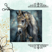 Decoupage Majestical White Mare Lady Elegance Tissuepapier
