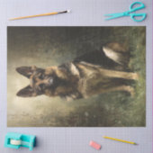 Decoupage Majestueuze Duitse herder poseren portre Tissuepapier (Craft)