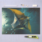 Decoupage Majestueuze Onderwater Manta Ray Ocean Tissuepapier (Craft)