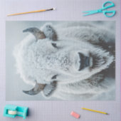 Decoupage Majestueuze Witte Bizon In Sneeuw Tissuepapier (Craft)