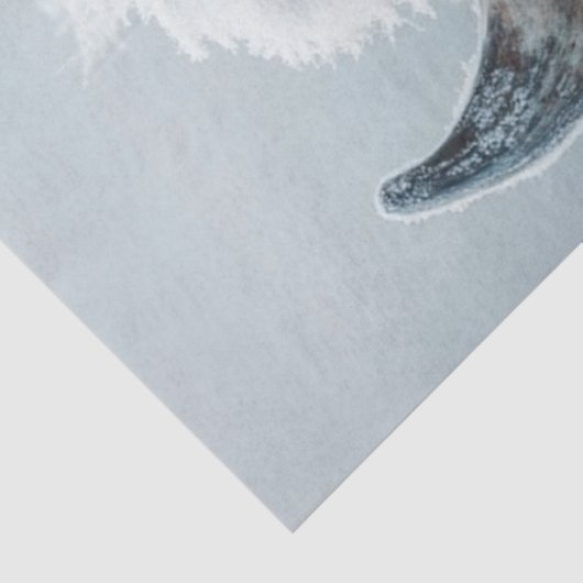 Decoupage Majestueuze Witte Bizon In Sneeuw Tissuepapier (Detail)