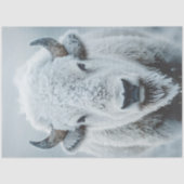 Decoupage Majestueuze Witte Bizon In Sneeuw Tissuepapier (Voorkant)