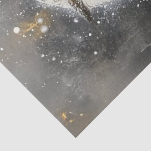 Decoupage Majestueuze Witte Uil Sneeuw Elementen Tissuepapier (Detail)