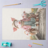 Decoupage Mama Varken & biggen grillige familie Tissuepapier (Craft)