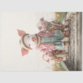 Decoupage Mama Varken & biggen grillige familie Tissuepapier (Voorkant)