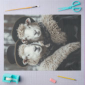 Decoupage man vrouw schaap tissuepapier (Craft)