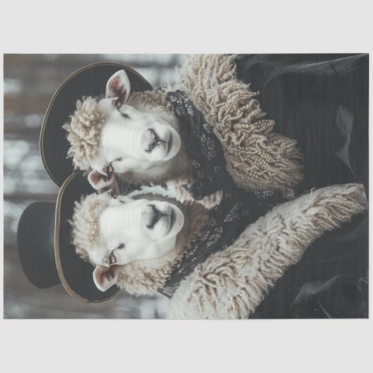 Decoupage man vrouw schaap tissuepapier (Voorkant)