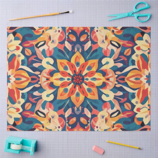 Decoupage Mandala Digitale Kunstwerk Psychedelisch Tissuepapier (Craft)