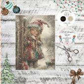 Decoupage Meisje Gekleed Kerst Kleding Tissuepapier