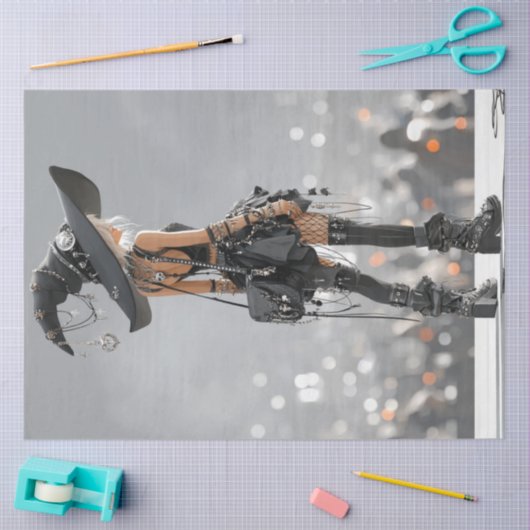 Decoupage Meisje Punk Rock Singer Concert Tissuepapier (Craft)