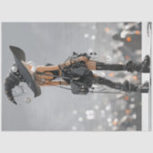 Decoupage Meisje Punk Rock Singer Concert Tissuepapier (Voorkant)