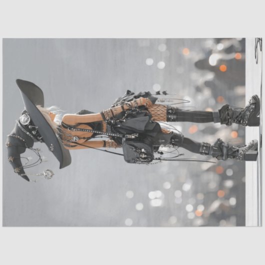 Decoupage Meisje Punk Rock Singer Concert Tissuepapier (Voorkant)