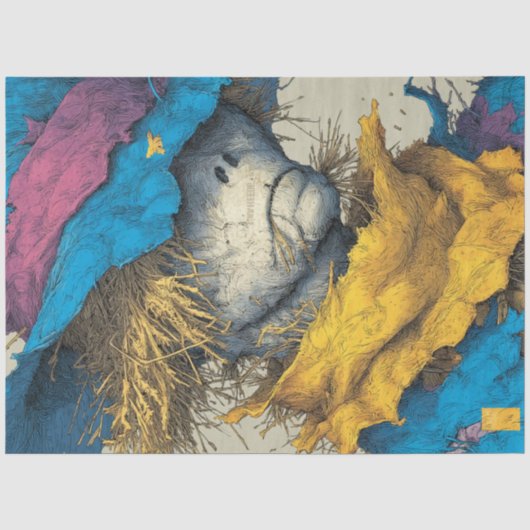Decoupage Melancholy Scarecrow Portret Rustiek Tissuepapier (Voorkant)