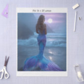 Decoupage Mermaid Purple Iridescent Tail 16x20  Tissuepapier (Craft)
