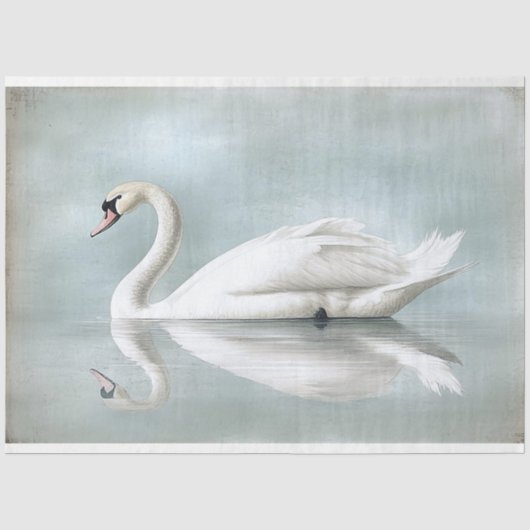 Decoupage met antieke zwanenelementen tissuepapier (Voorkant)