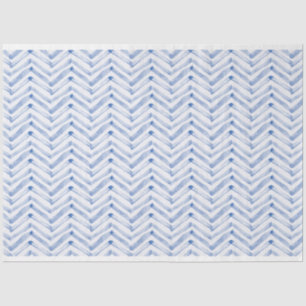decoupage met blauw chevron-patroon tissuepapier