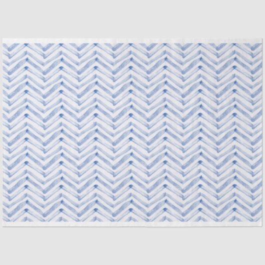 decoupage met blauw chevron-patroon tissuepapier (Voorkant)